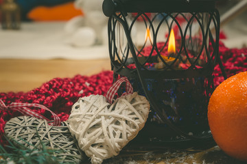 Christmas wooden background