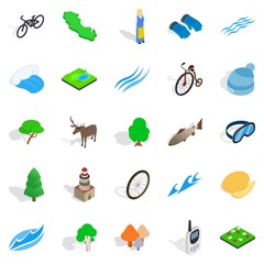 Beautiful icons set, isometric style