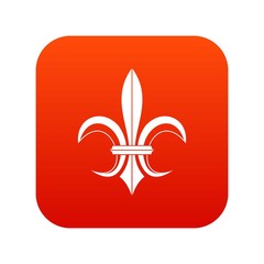 Lily heraldic emblem icon digital red