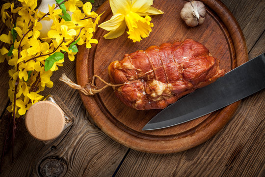 Delicious smoked ham.