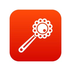Baby rattle icon digital red