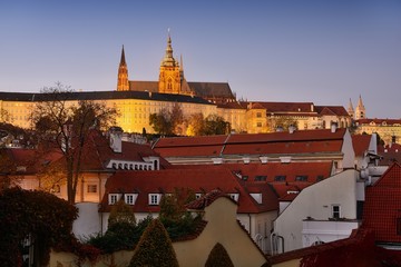 Prague Castle and Cathedral above  Lesser Town