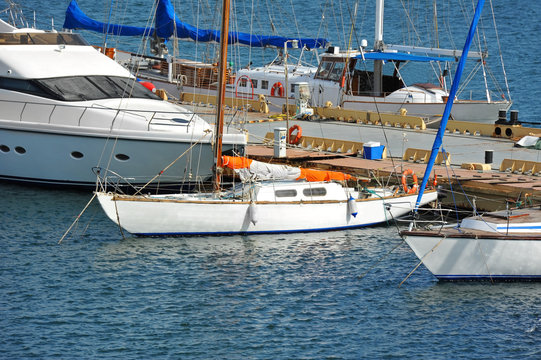 Motor yacht in jetty