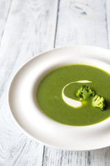 Portion of broccoli soup
