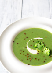 Portion of broccoli soup