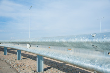 Road with guard rail