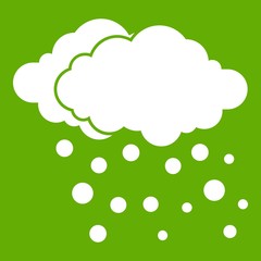 Cloud and snow icon green