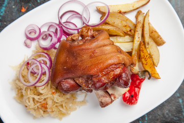 Roasted pork shank