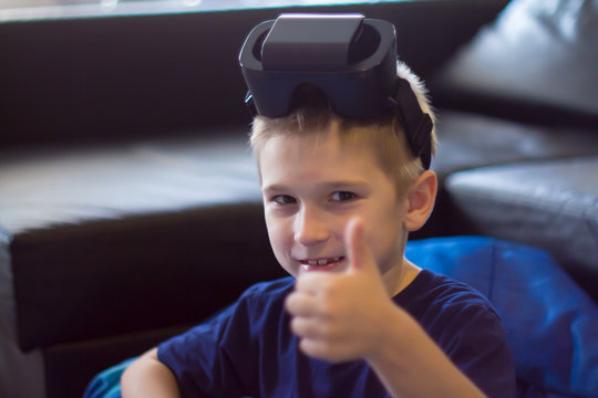 Boy experiencing virtual reality