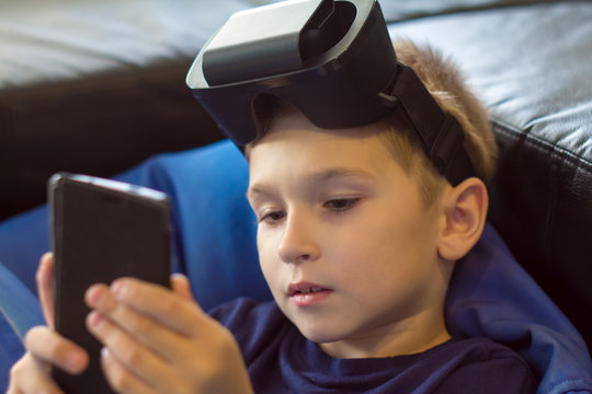 Boy experiencing virtual reality