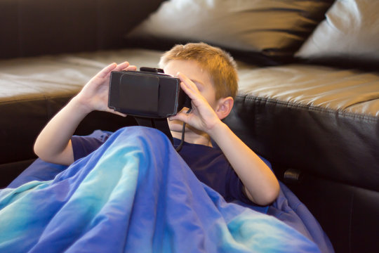 Boy experiencing virtual reality