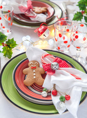 Christmas table place setting.