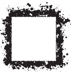 Abstract grunge style black square frame for your design.