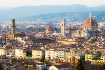 Fototapeta na wymiar Aerial View over the Historic City of Florence, Tuscany, Italy