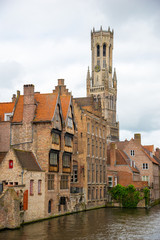 Fototapeta na wymiar Bruges Belfry in the city centre in Bruges, Belgium.