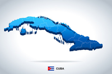 Cuba - map and flag - Detailed Vector Illustration