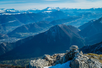 Pile of rocks on top of a mountain
