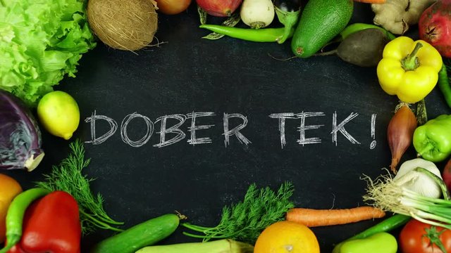 Dober tek Slovenian fruit stop motion , in English Bon appetit