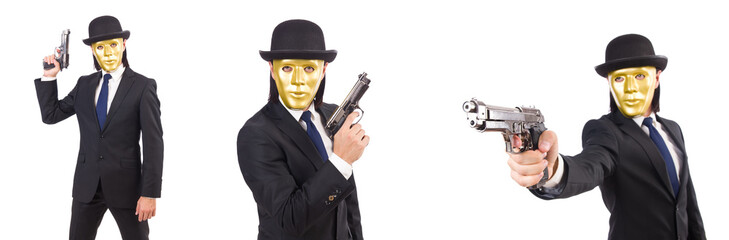 Funny concept with theatrical mask