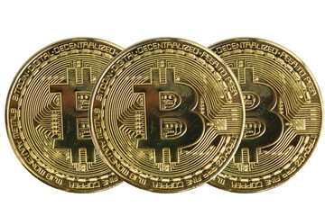 golden bitcoin coin. cryptocurrency. New virtual money.