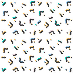 Vector abstract geometric pattern Memphis style on a white background.