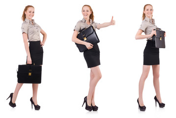 Obraz premium Businesswoman isolated on the white
