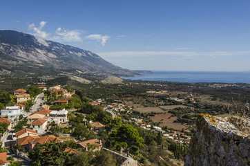 coasts of the island of Kefalonia at the height of the beach of Lourdes
