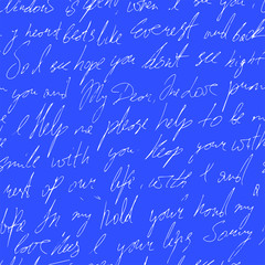 handwritten abstract text. Seamless pattern. Vector illustration for fabric texture