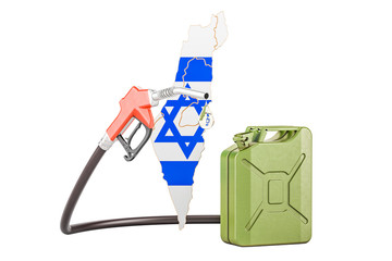 Production and trade of petrol in Israel, concept. 3D rendering