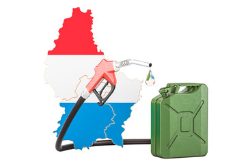 Production and trade of petrol in Luxembourg, concept. 3D rendering