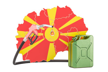 Production and trade of petrol in Macedonia, concept. 3D rendering