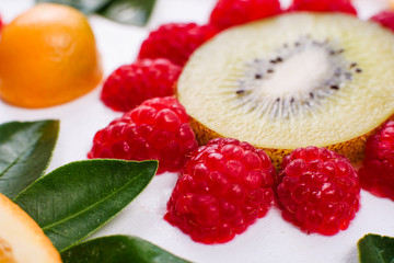 Flowers made of fruits isolated on white