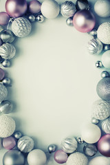 White Christmas balls Ornaments on white background