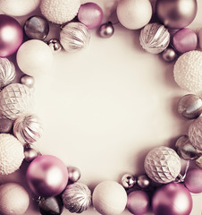 White Christmas balls Ornaments on white background