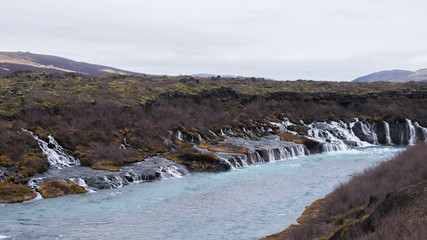 Hraunfossar Waterfall, West Iceland