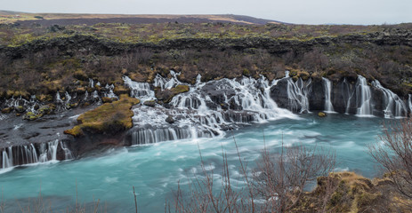 Hraunfossar Waterfall, West Iceland