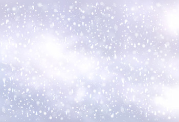 Snowfall In The Cloudy Sky