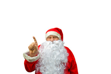 Santa Claus pointing finger