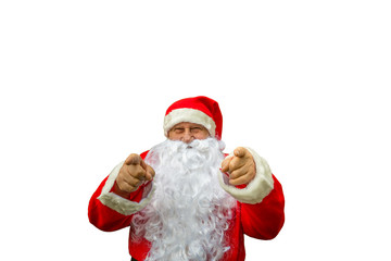 Santa Claus pointing fingers