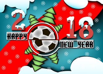 happy new year and soccer ball