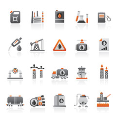 Oil and petrol industry icons - vector icon set