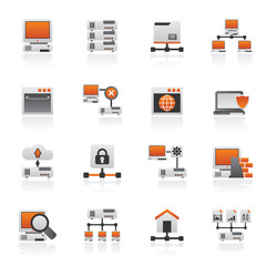 Server and network icons - vector icon set