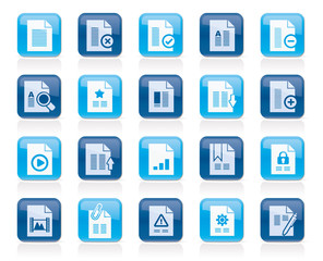 Different types of Document icons - vector icon set