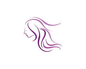 Beauty Women face silhouette character Logo Template