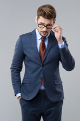 Elegant man wear glasses