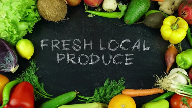Fresh local produce fruit stop motion