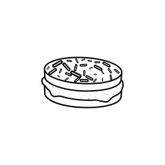 pie with folk line icon