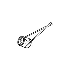 Sushi and chopsticks line icon