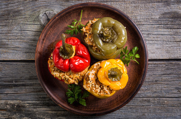 Colorful stuffed peppers