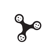 Fidget spinner with faces icon. Toy element icon. Premium quality graphic design icon. Baby Signs, outline symbols collection icon for websites, web design, mobile app
